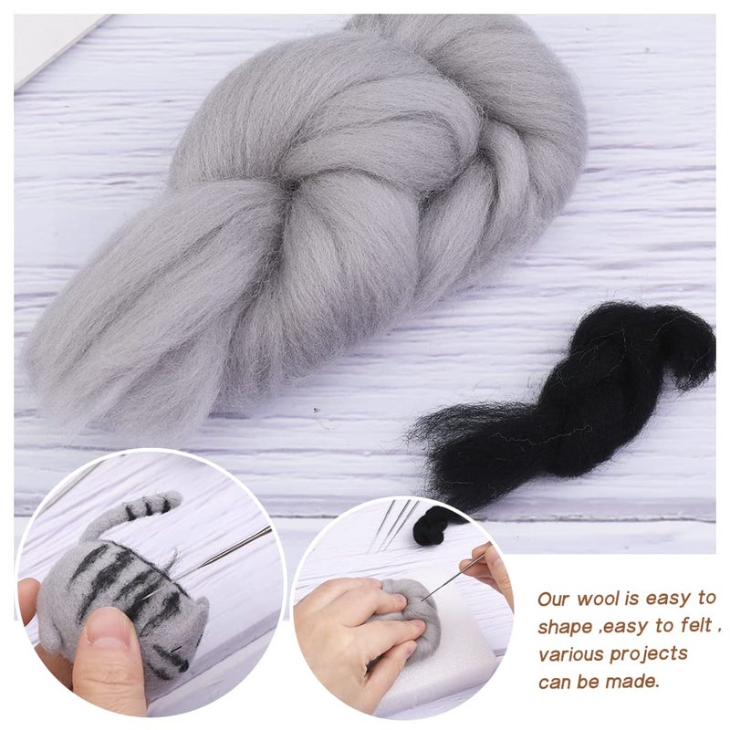 QMNNMA Felting Kit for Beginner, Animals Needle Felting Set, DIY Wool Felt Materials Set with Felting Tool and Instruction for Needle Felting Craft Project and DIY Handmade - Image 5