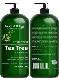 NEW YORK BIOLOGY THE ULTIMATE COSMECEUTICALS New York Biology Tea Tree Shampoo and Conditioner Set - Deep Cleanser - Relief for Dandruff and Dry Itchy Scalp - Therapeutic Grade - Helps Promote Hair Growth - 16.9 Fl Oz  - Image 2