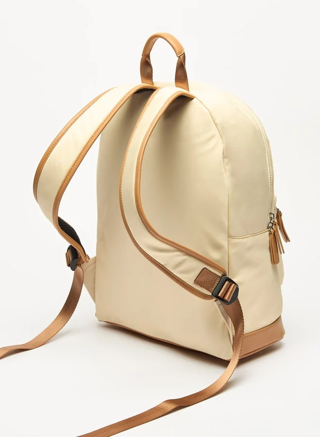 لي كوبر Women Applique Detail Backpack with Adjustable Straps and Zip Closure - 30x13x41 cm