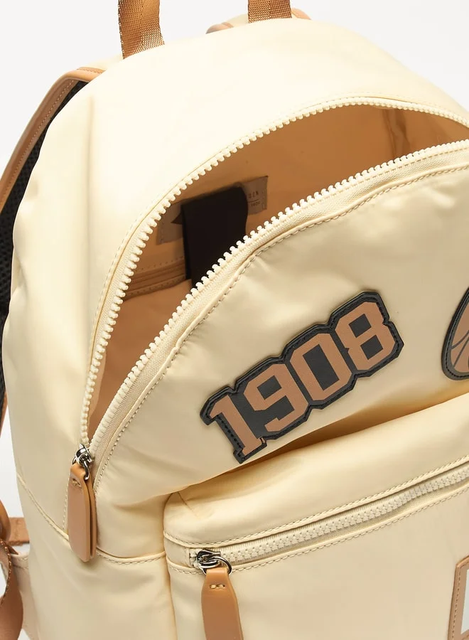 لي كوبر Women Applique Detail Backpack with Adjustable Straps and Zip Closure - 30x13x41 cm