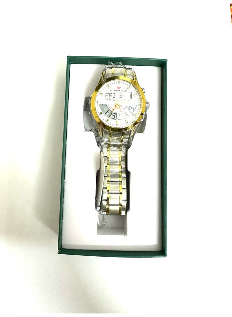 Al Salah Watches For Men's And Women Azan Prayer Water Resistant Stainless Steel Wrist Digital Watch - Image 2