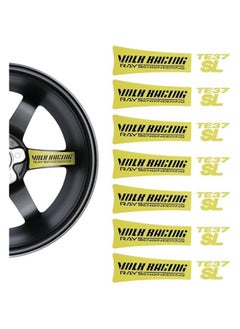 Generic Wheel Stickers, Racing Cars Stickers, and Letter Stickers, Suitable for Te37 Wheels (Yellow)  - Image 1