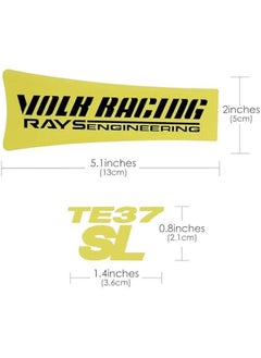 Generic Wheel Stickers, Racing Cars Stickers, and Letter Stickers, Suitable for Te37 Wheels (Yellow)  - Image 2