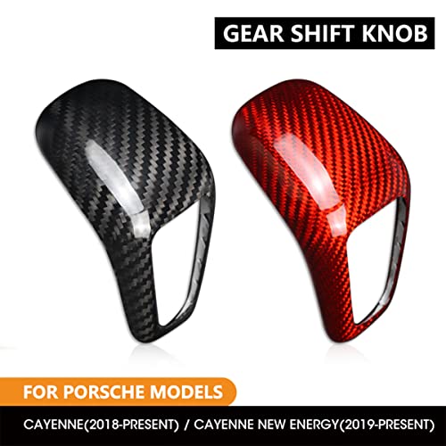 suupar Real Carbon Fibre Gear Shift Knob Trim Cover for Porsche Cayenne/Porsche Cayenne New Energy 2018-2025 Porsche Cayenne Accessories (Black) - Image 4