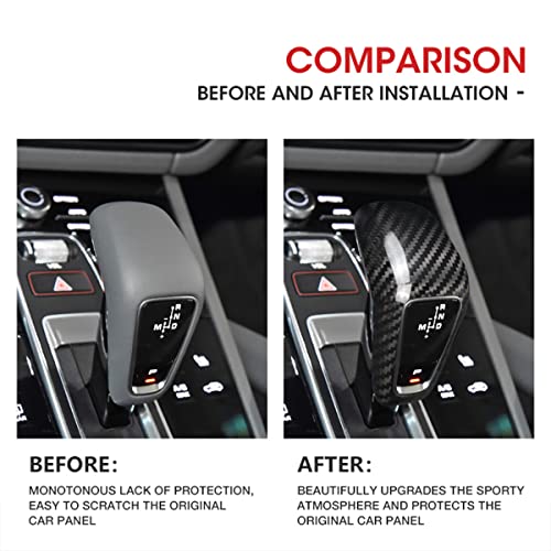 suupar Real Carbon Fibre Gear Shift Knob Trim Cover for Porsche Cayenne/Porsche Cayenne New Energy 2018-2025 Porsche Cayenne Accessories (Black) - Image 3