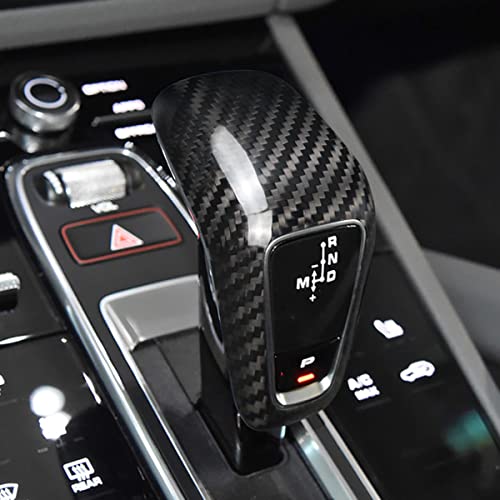 suupar Real Carbon Fibre Gear Shift Knob Trim Cover for Porsche Cayenne/Porsche Cayenne New Energy 2018-2025 Porsche Cayenne Accessories (Black) - Image 1