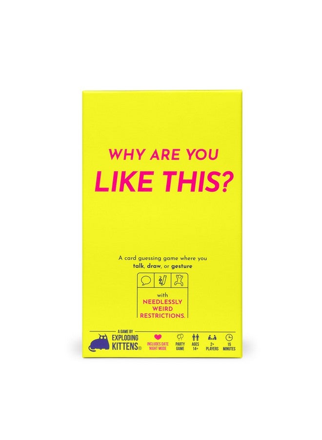 Exploding Kittens LLC Exploding Kittens Presents: Why are You Like This? Card & Board Game - A Silly Guessing Game of Talking, Drawing & Gesturing - Ideal for Adults, Teens & Date Nights - 2+ Players, Ages 14+  - Image 1