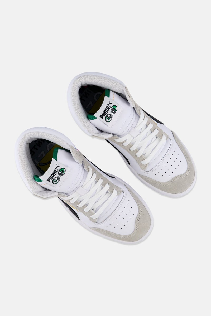 PUMA Kids Boy Ralph Sampson Mid Lace Up Outdoors Shoes, White - Image 4