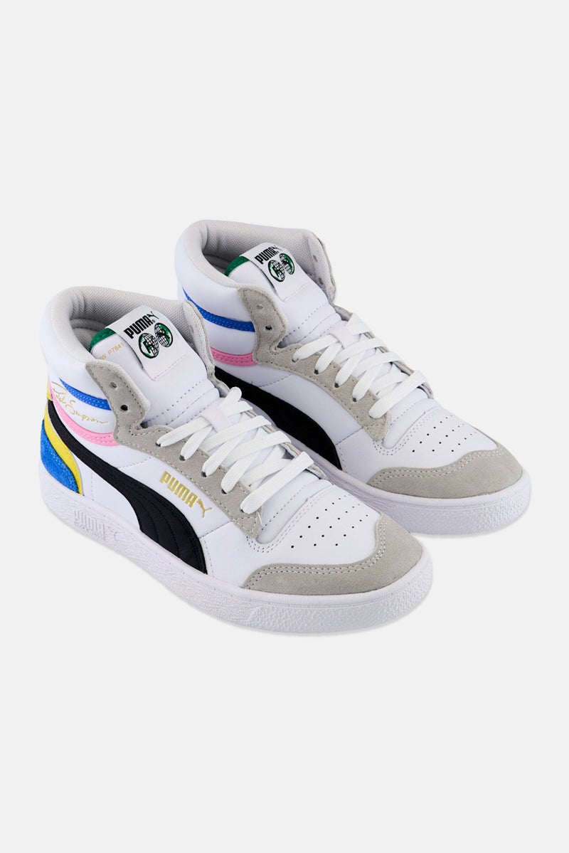 PUMA Kids Boy Ralph Sampson Mid Lace Up Outdoors Shoes, White - Image 1