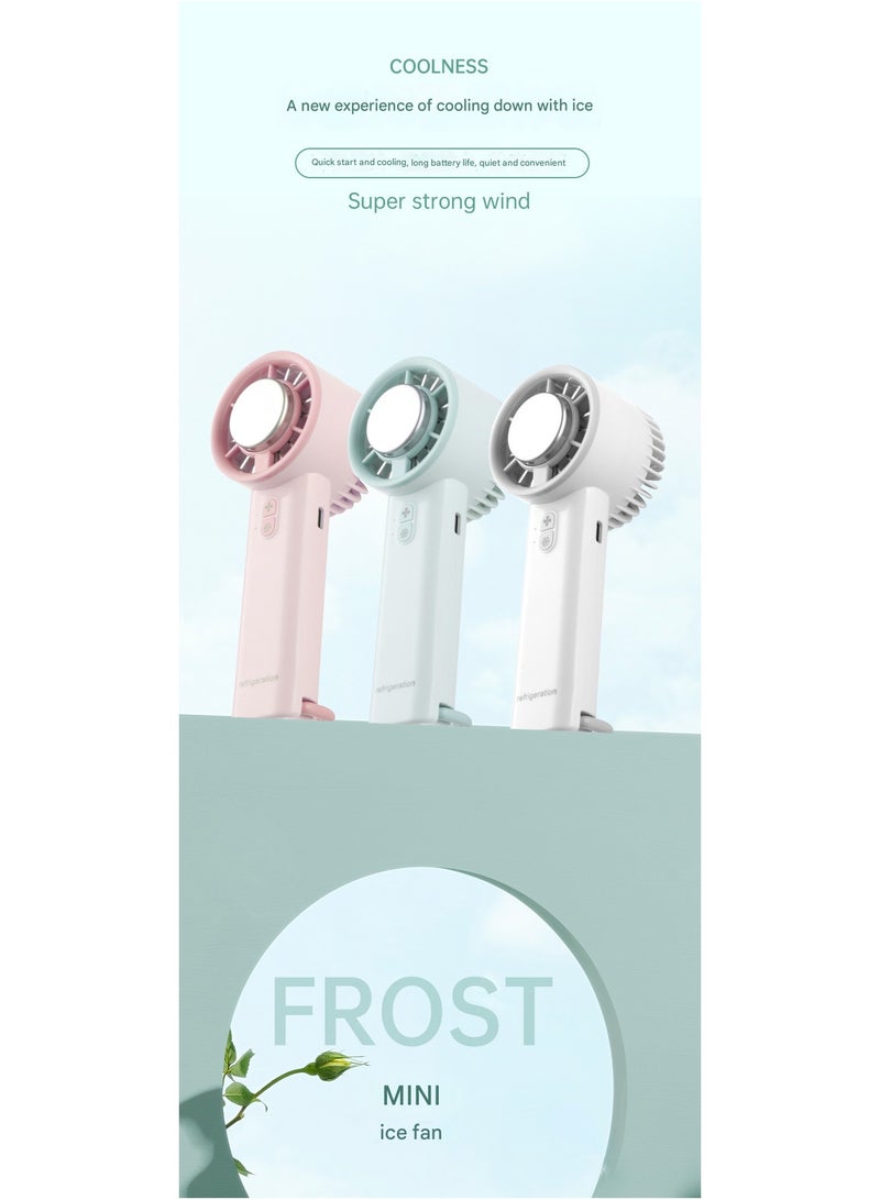 Portable USB Rechargeable Mini Fan, 1500mAh Battery, AI Smart Cooling Technology, Ice Pack Compatible, long endurance mini handheld fan，Ice pack cooling small fan  - Image 2