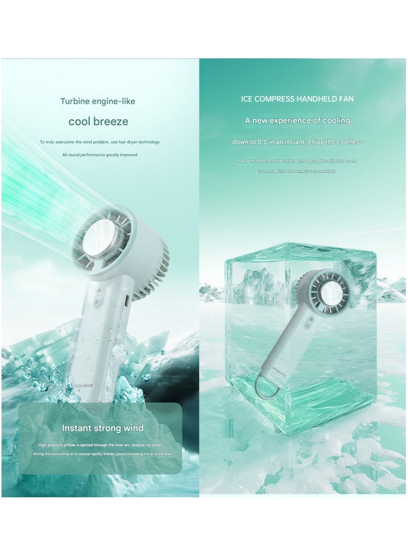 Portable USB Rechargeable Mini Fan, 1500mAh Battery, AI Smart Cooling Technology, Ice Pack Compatible, long endurance mini handheld fan，Ice pack cooling small fan  - Image 5