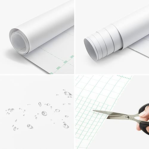 seonta 16"x78.7" Matte White Wallpaper Peel and Stick Contact Paper Self Adhesive Removable Warpping Decorative Vinyl Film Waterproof Wall Paper for Walls Countertop Cabinets Furniture - Image 2