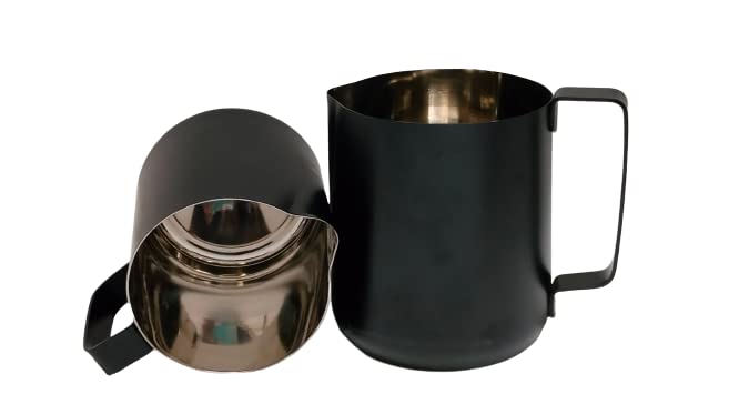 Dynore Stainless Steel Black Matt Milk Jug/Mug 800/600 ml (Set of 2) - Image 2