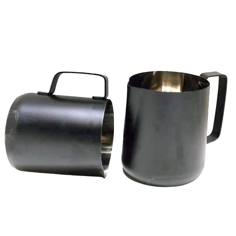 Dynore Stainless Steel Black Matt Milk Jug/Mug 800/600 ml (Set of 2) - Image 5