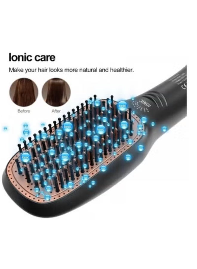 3-in-1 Hot Air Styling, Straightening & Drying Brush – Black Ionic Hair Dryer Brush with Fast Heating, Anti-Frizz Smoothing & Volumizing – Lightweight, Ergonomic Blow Dryer Brush for All Hair Types – Ideal for Home, Salon & Travel Use - Image 4