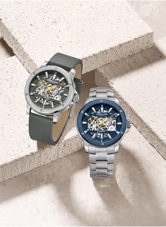 Kenneth Cole New York 44mm Automatic Men's Watch with Grey Silicone Strap  - Image 4