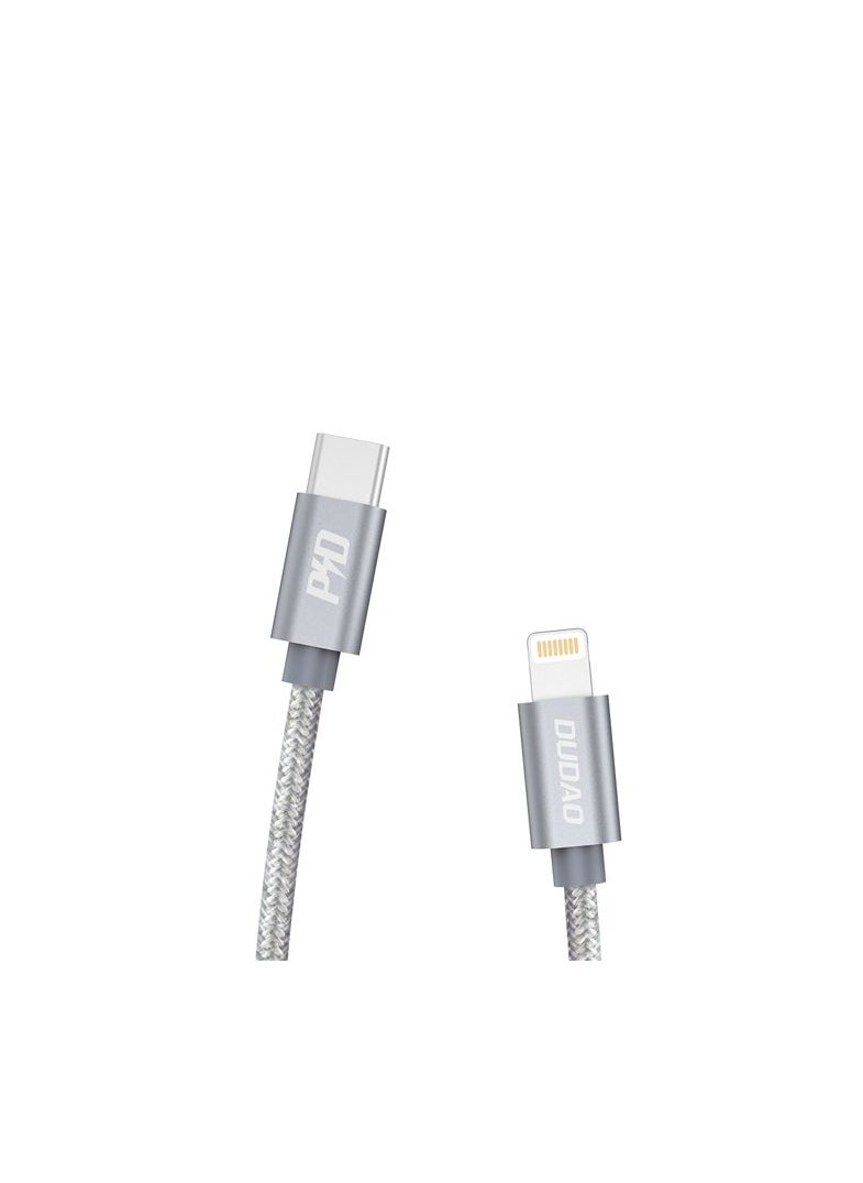 DUDAO INET iPhone Charger Cable USB C to Lightning  Cable Fast Charging Power Delivery PD 45W Compatible for iPhone 14/14 Pro/14 Plus/14 Pro Max, iPad Pro, iPhone 8-13 All Series (1M) Gray - L5Pro  - Image 4