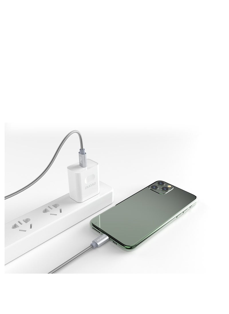 DUDAO INET iPhone Charger Cable USB C to Lightning  Cable Fast Charging Power Delivery PD 45W Compatible for iPhone 14/14 Pro/14 Plus/14 Pro Max, iPad Pro, iPhone 8-13 All Series (1M) Gray - L5Pro  - Image 3