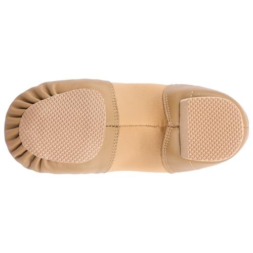 Linodes Leather Jazz Shoe Slip On for Girls and Boys (Toddler/Little Kid/Big Kid) Brown 2M Little Kid - Image 5