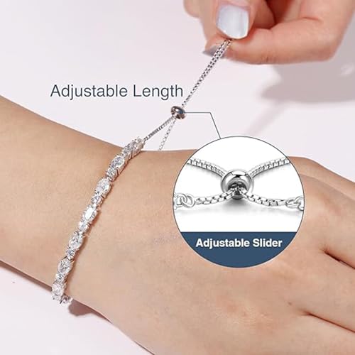 Zytiqt 2PCS Bracelets for Women Stylish, Adjustable Sliding Clasp White and Rose Gold Finish, Elegant Design for Casual and Formal Wear, Ideal Gift for Various Occasions - Image 2