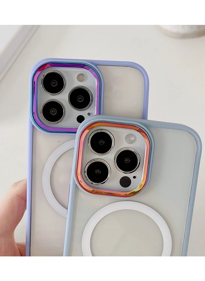 OQUERA iPhone 15 Plus Magsafe Case Transparent Purple【N52 Stronger Magnets】【Shockproof Military-Grade Protection】iPhone 15 Plus Cover Anti-Yellow & Anti-Scratch, Ultra Slim, Magnetic Cover for 15 Plus Transparent Purple  - Image 5