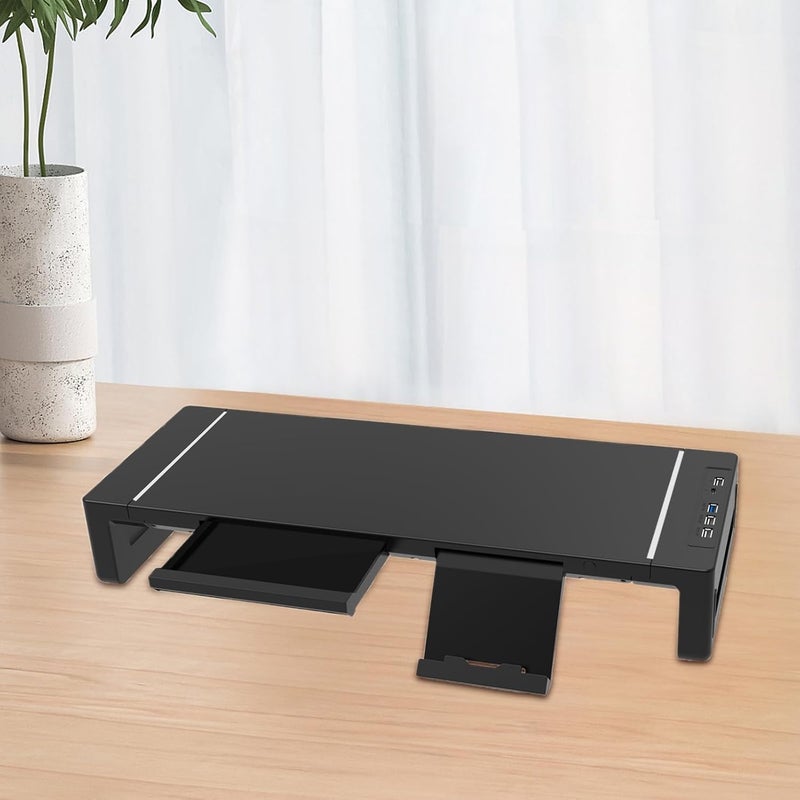 Genérico Monitor Stand – Adjustable in Height, Ergonomic Desk Organizer Stand – for Printer PC TV Screen Home Bedroom Hotel Apartment Room - Image 3
