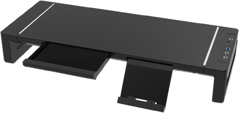 Genérico Monitor Stand – Adjustable in Height, Ergonomic Desk Organizer Stand – for Printer PC TV Screen Home Bedroom Hotel Apartment Room - Image 1