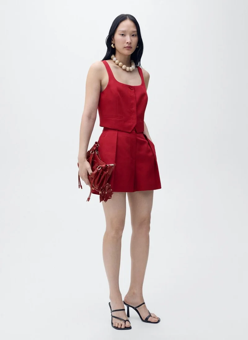 MANGO Linen-Blend Suit Waistcoat