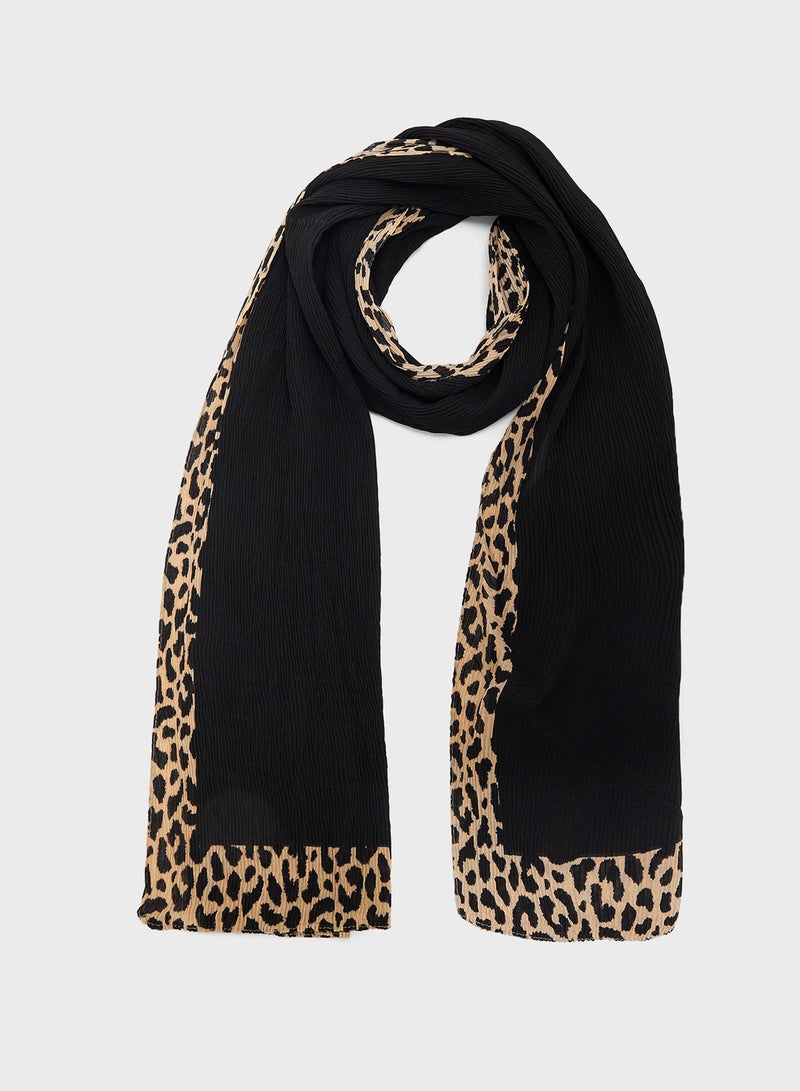 Khizana Leopard Print Long Hijab Scarf - Image 1