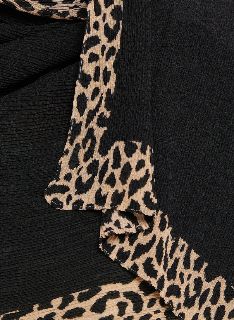 Khizana black Leopard Print Long Hijab Scarf for Women | Best Price UAE