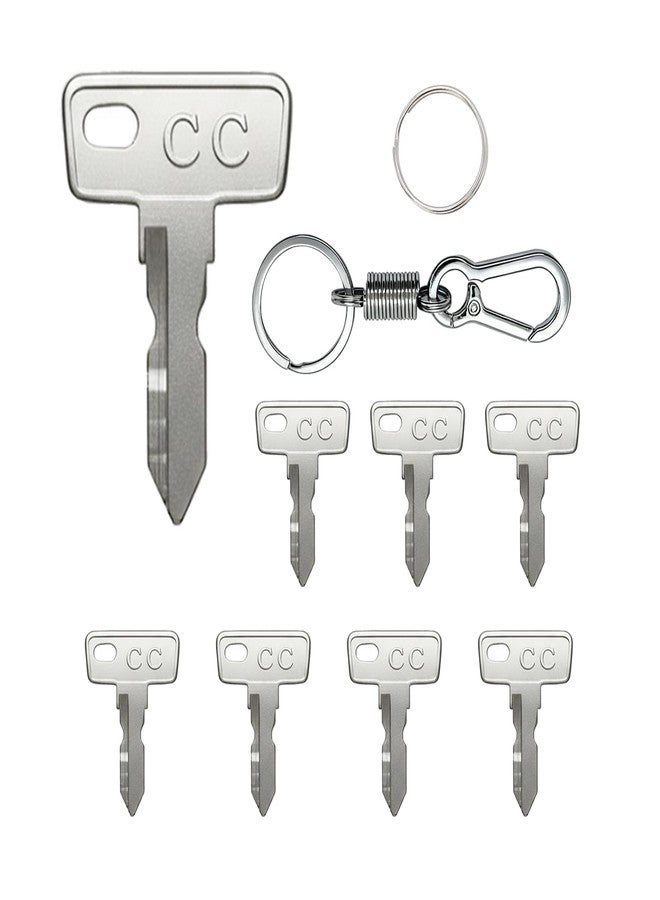 Hather GCK03 Replacement Golf Cart Ignition Keys for Club Car (8 Pack + Keychain + Key Ring), Fits 1984-Up DS, 2004-Up Precedent, 2018-Up Tempo - Image 1