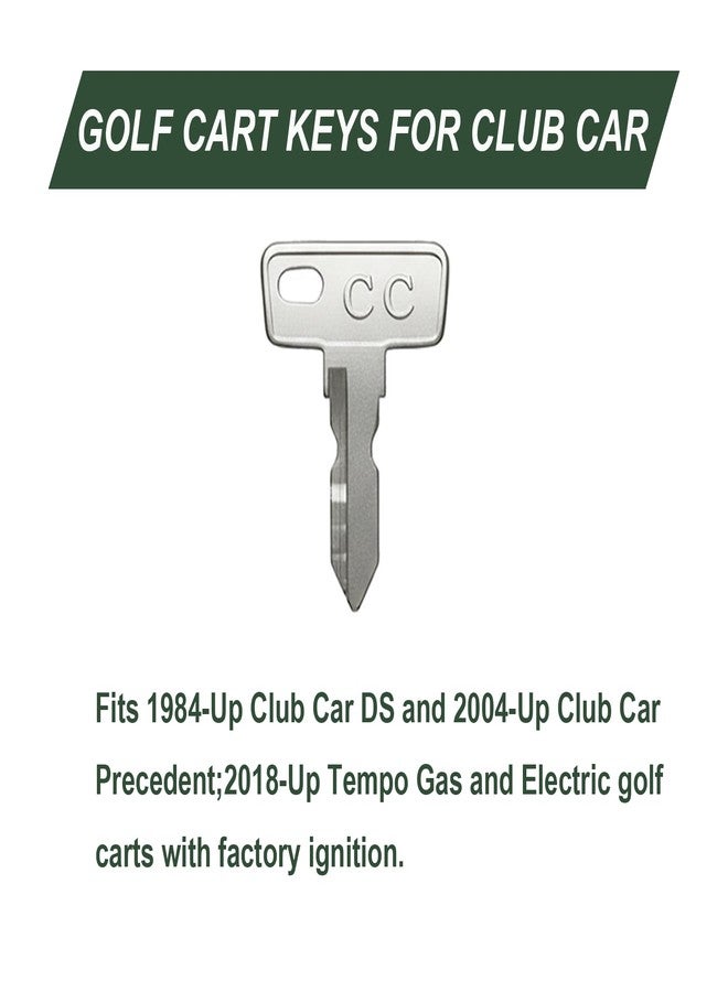 Hather GCK03 Replacement Golf Cart Ignition Keys for Club Car (8 Pack + Keychain + Key Ring), Fits 1984-Up DS, 2004-Up Precedent, 2018-Up Tempo - Image 3