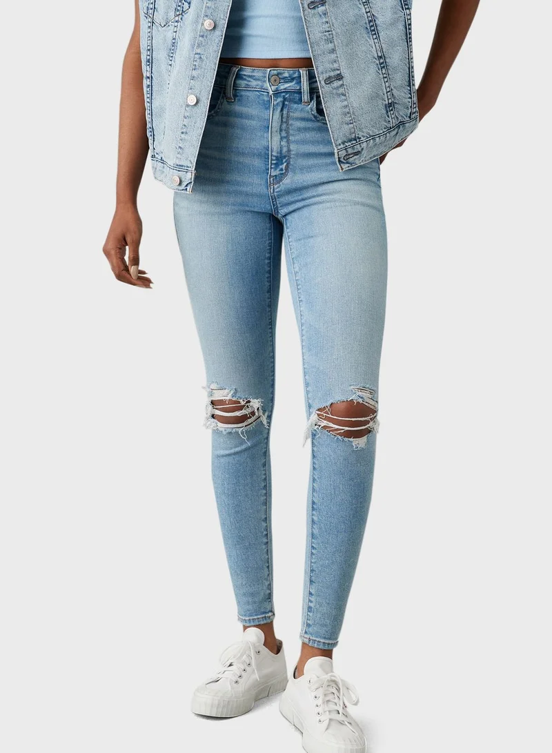 American Eagle High Waist Ripped Jeggings