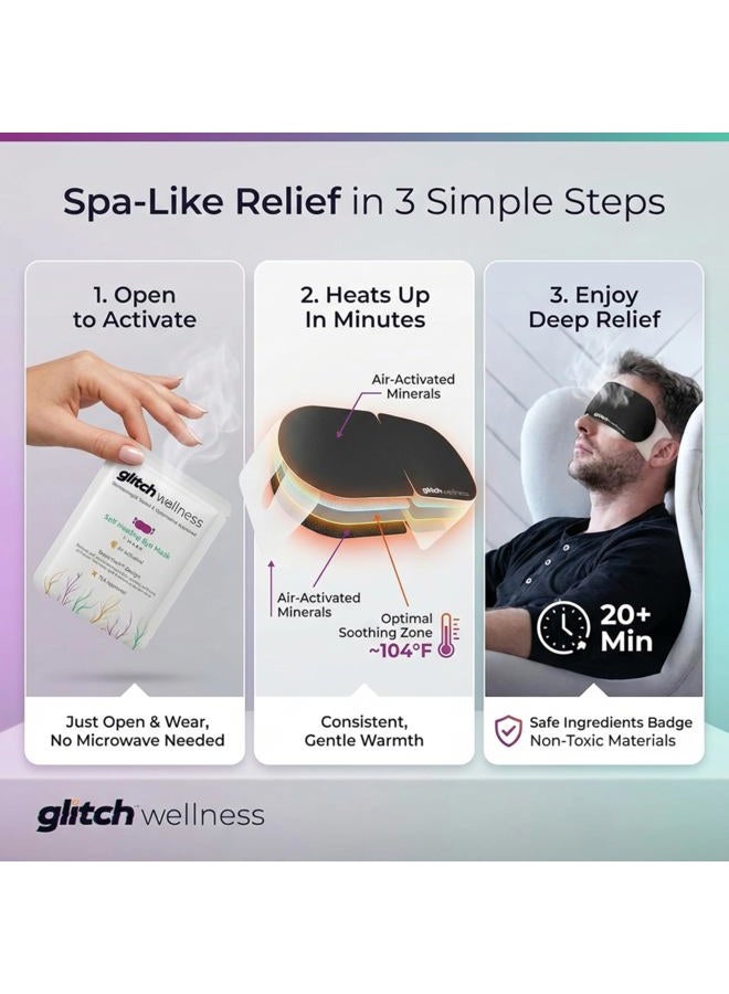 GLITCH Steamtech Self Heated Eye Mask for Dry Eyes - Eye Doctor Approved Heated Eye Masks -Warm Compress for Fatigue & Dryness – Perfect Puffy Eyes & Dry Eye Relief, Disposable, Spa Experience (30) - Image 4