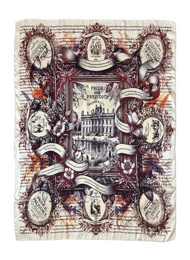 Universal Zone Pride & Prejudice Satin Scarf - Neck, Head & Bag Scarf. Pemberley, Jane Austen Gift, Light Academia - Image 1