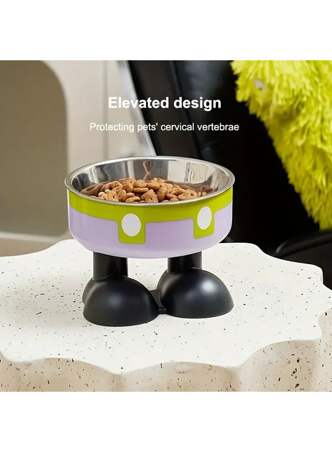 Greenish Purple Stainless Steel Pet Food Bowl Anti Slip Tilt Proof Large Capacity Spillproof Rust Resistant - Image 5