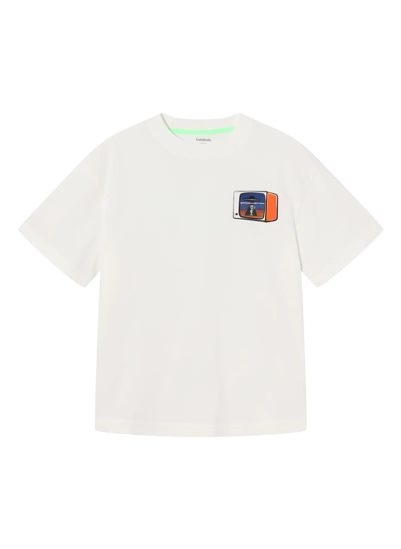 Balabala Kids Boy Round v-neck short-sleeved T-shirt