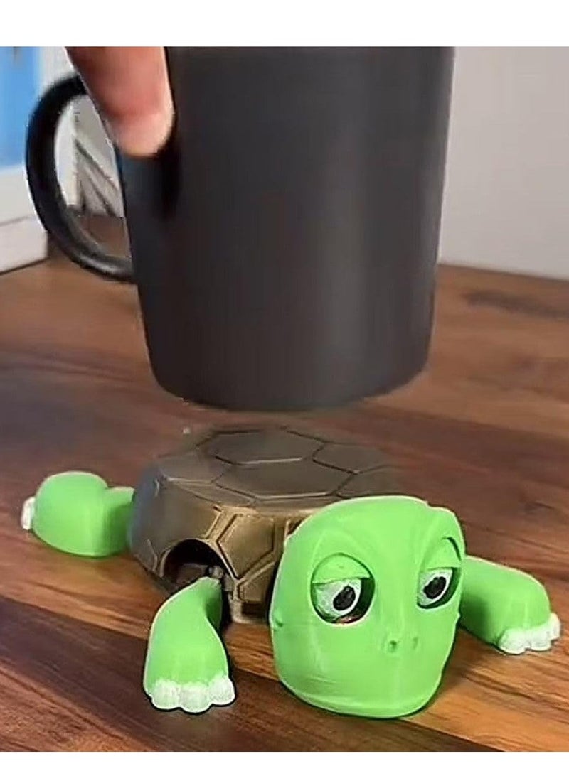 The turtle coaster interacts with your cup with a smile and lifts its paws for a touch of life to your desk - Image 1