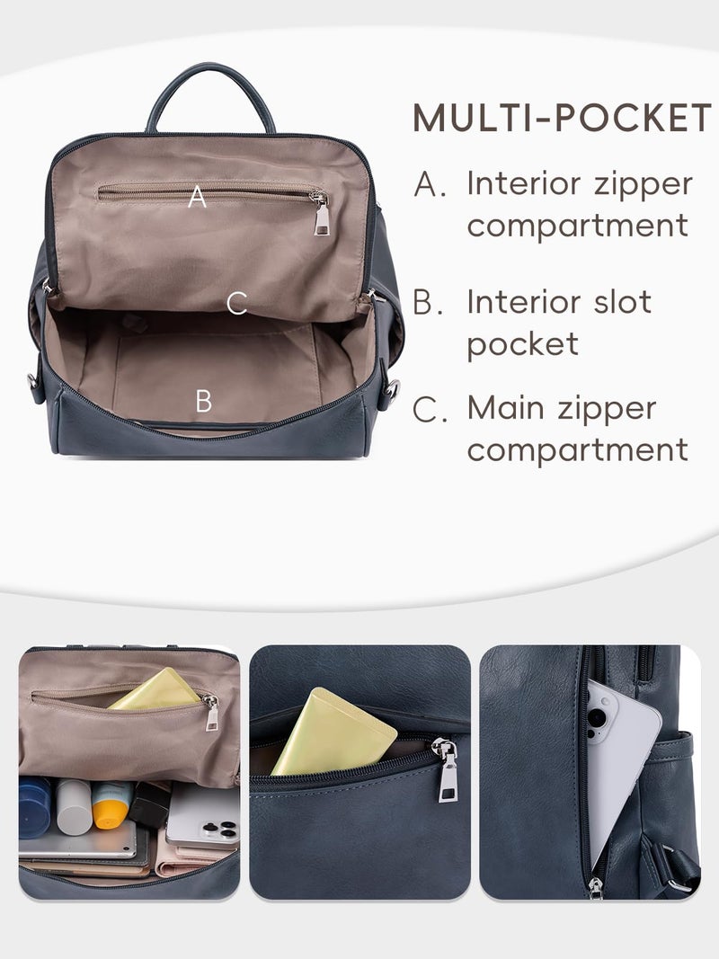 CLUCI Backpack Purse for Women Black Leather Anti-Theft Large Fashion Designer Travel Bag Ladies Shoulder Bags - Image 4