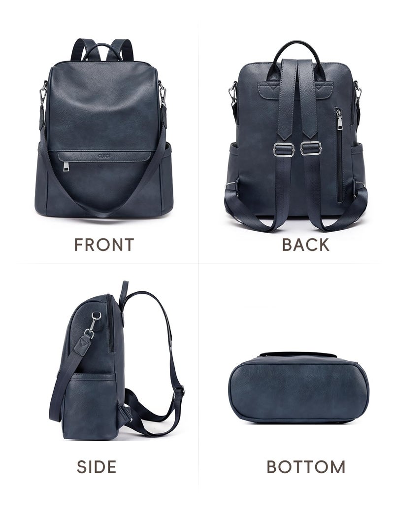 CLUCI Backpack Purse for Women Black Leather Anti-Theft Large Fashion Designer Travel Bag Ladies Shoulder Bags - Image 5