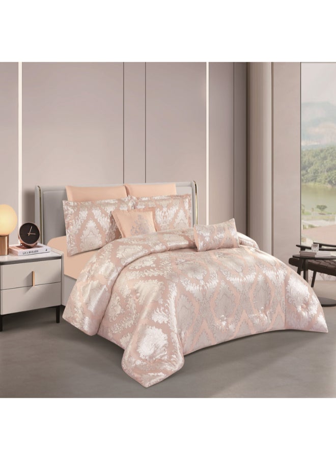 Jacquard Comforter Set With Durable And Soft Fabric Heavy Filling And A Design That Satisfies All Tastes 8 Pieces King Size