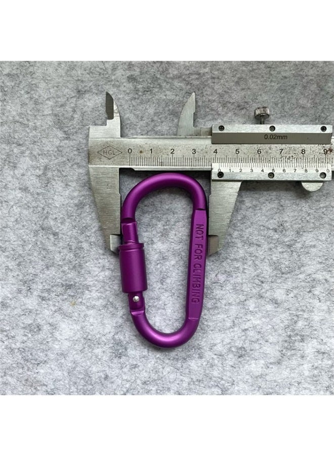 6 حزم كليب كارابينر، قفل على شكل حلقة ألومنيوم دي، إكسسوارات رياضية بسناب هوك للتخييم والتنزه في الهواء الطلق - Image 5