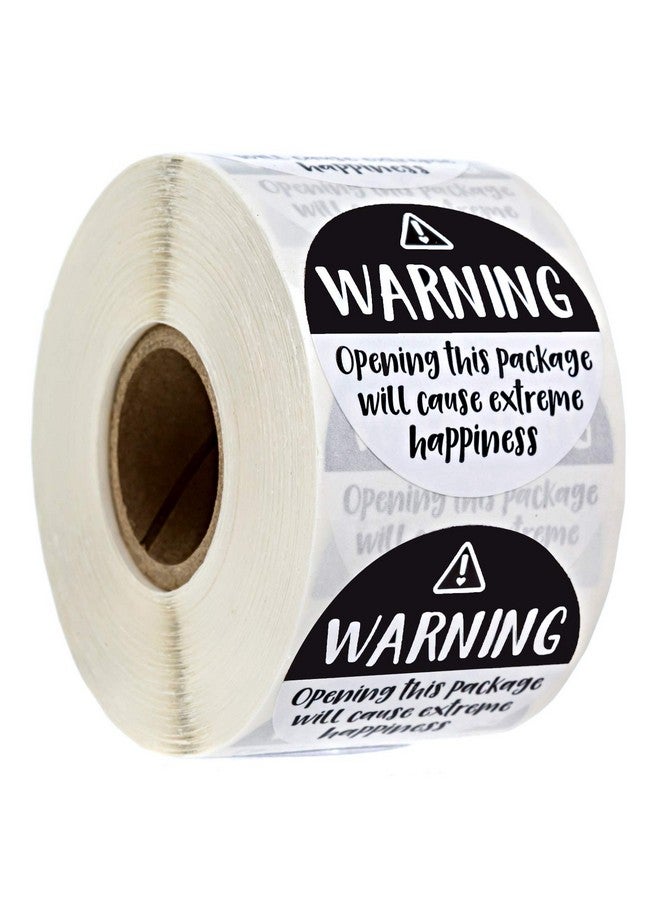 SBlabels Black And White Adorable Warning Extreme Happiness Labels / 500 Cute Small Business Package Stickers / 1.5 Labels Adorable Happy Mail Envelope Seals/Made In The Usa - Image 1