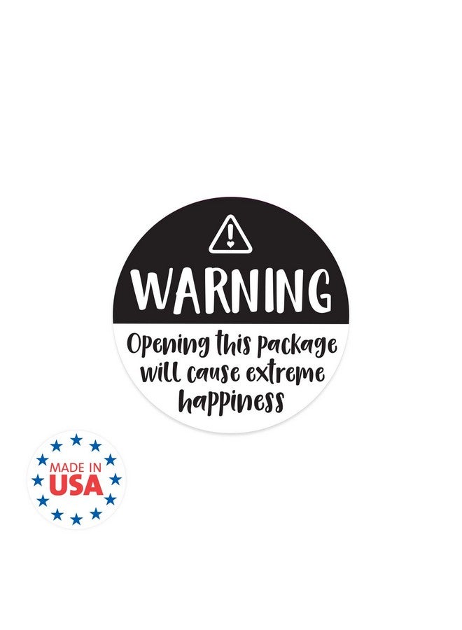 SBlabels Black And White Adorable Warning Extreme Happiness Labels / 500 Cute Small Business Package Stickers / 1.5 Labels Adorable Happy Mail Envelope Seals/Made In The Usa - Image 4