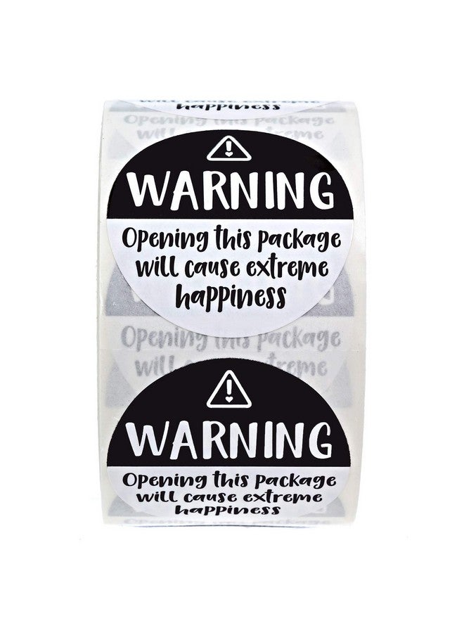 SBlabels Black And White Adorable Warning Extreme Happiness Labels / 500 Cute Small Business Package Stickers / 1.5 Labels Adorable Happy Mail Envelope Seals/Made In The Usa - Image 2