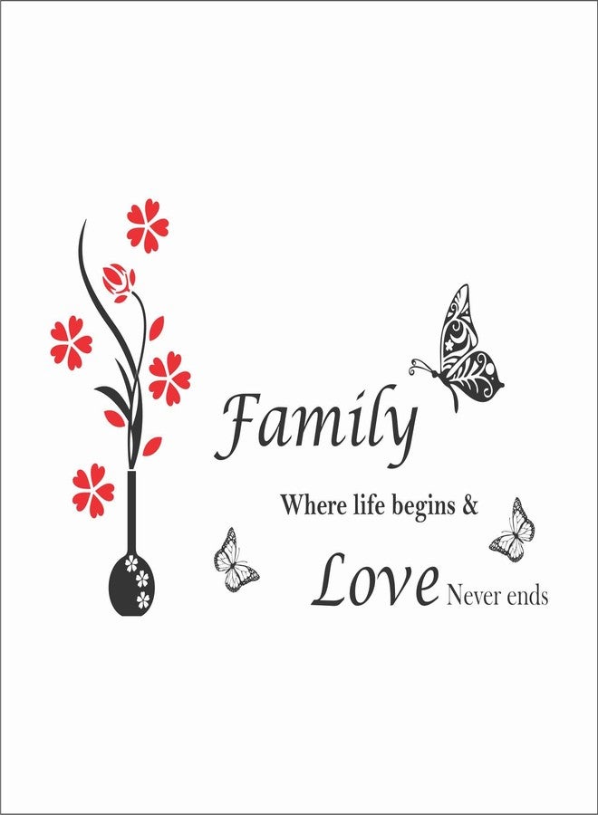 Wall Attraction Family Love Quote and Flowe Pot Wall Sticker & Mural Sticker for wall Size - 91x55cm NBD45 - Image 3