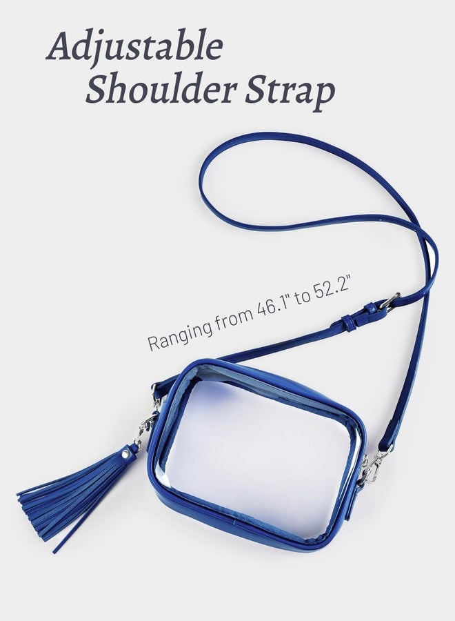 Yarnic Clear Bag Stadium Approved, PVC Clear Crossbody Purse Small Clear Crossbody Bag with Adjustable Shoulder Strap (Blue) - Image 5