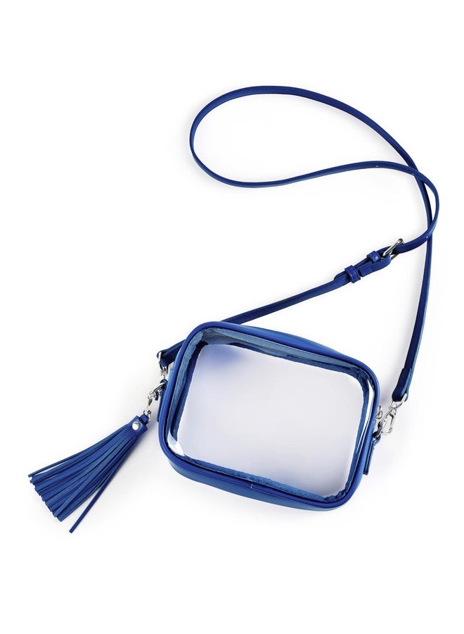 Yarnic Clear Bag Stadium Approved, PVC Clear Crossbody Purse Small Clear Crossbody Bag with Adjustable Shoulder Strap (Blue) - Image 1