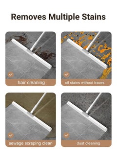 XiuWoo Magic Broom, Household Silicone Wiper Floor Squeegee with 180° Rotating Head Non-Stick Hair Sweeping Tool Adjustable Floor Scraping Sweeper for Bathroom, Window, Kitchen, Tile Floor Cleaning  - Image 3
