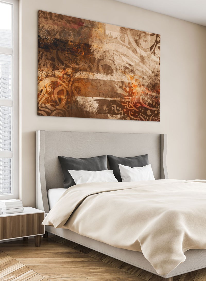 LOWHA Framed Canvas Wall Art Stretched Over Wooden Frame with Arabic islamic Calligraphy Painting - Image 2